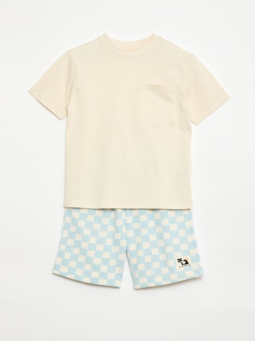 Ensemble t-shirt + short style damier - 2 pièces - Kiabi Ensemble t-shirt + short style damier - 2 pièces - Kiabi