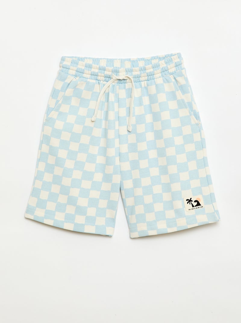 Ensemble t-shirt + short style damier - 2 pièces Bleu - Kiabi