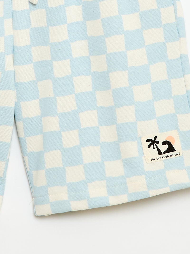Ensemble t-shirt + short style damier - 2 pièces Bleu - Kiabi