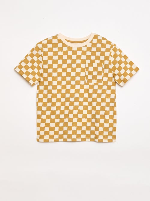 Ensemble t-shirt + short style damier - 2 pièces - Kiabi