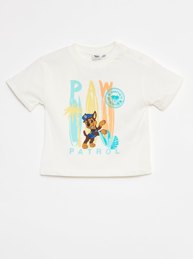 Ensemble tee-shirt + short 'Pat' Patrouille' Blanc/bleu - Kiabi