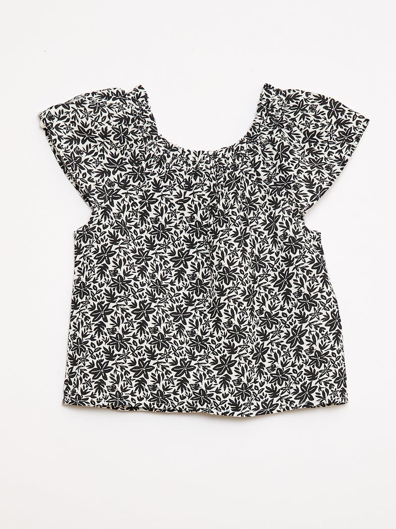 Ensemble top et jupe canvas Noir - Kiabi