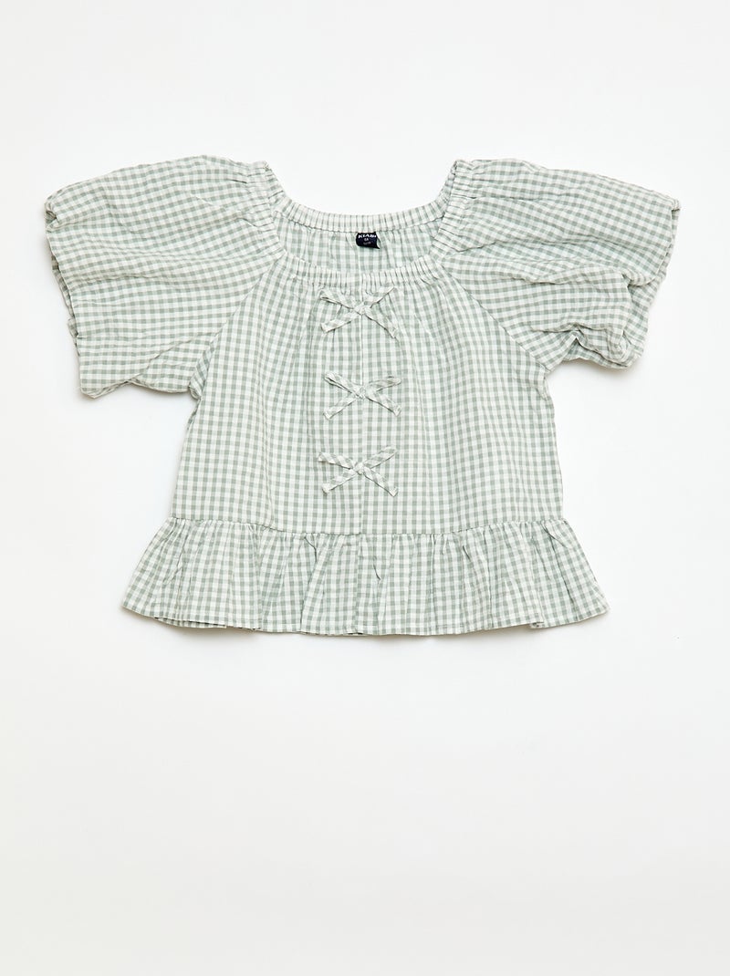 Ensemble top + pantalon avec détails en coton Kaki - Kiabi