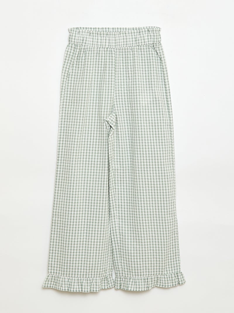 Ensemble top + pantalon avec détails en coton Kaki - Kiabi