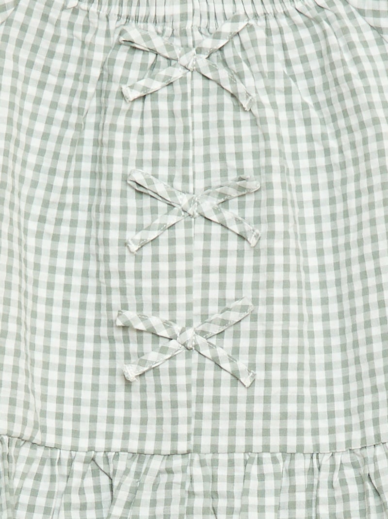 Ensemble top + pantalon avec détails en coton Kaki - Kiabi