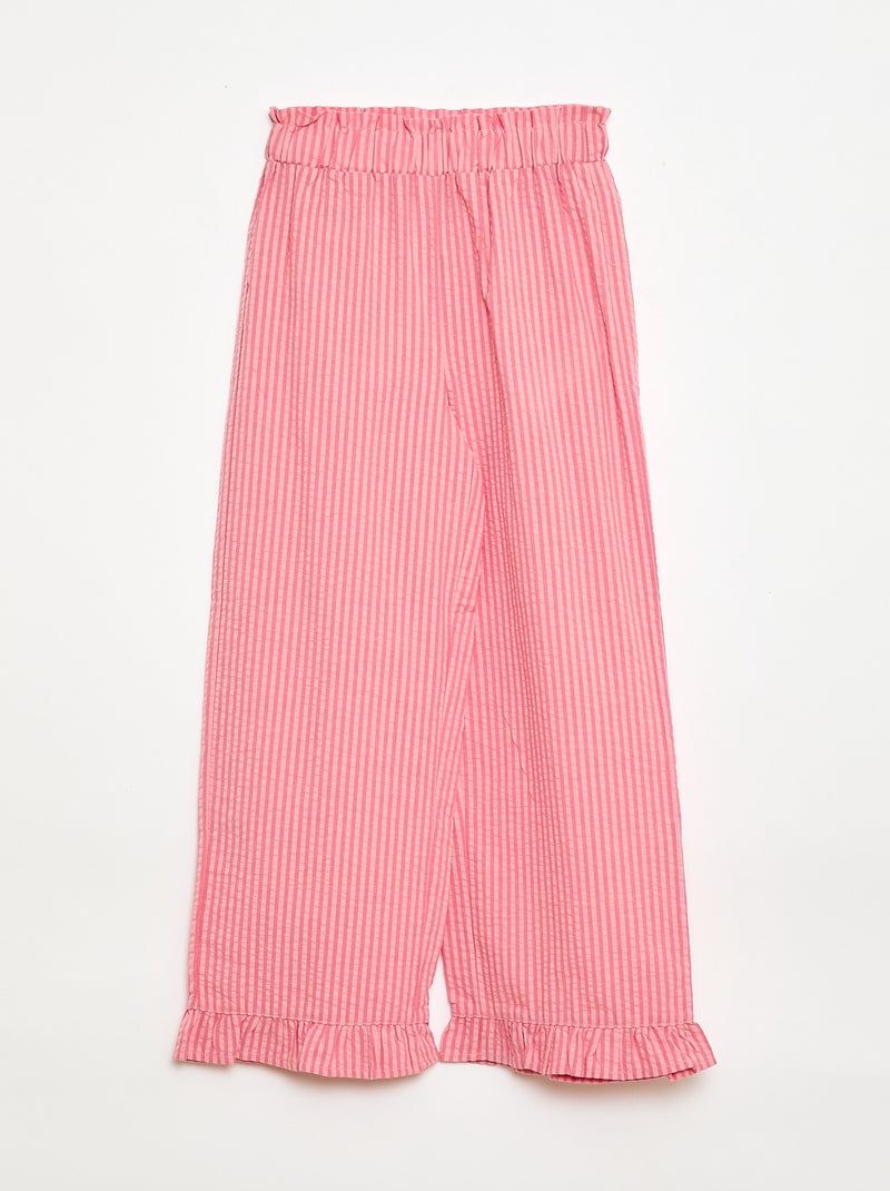 Ensemble top + pantalon avec détails en coton Rose - Kiabi