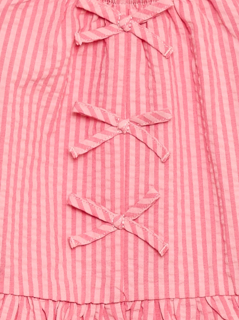 Ensemble top + pantalon avec détails en coton Rose - Kiabi