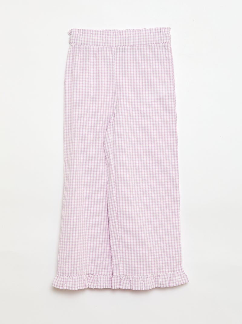 Ensemble top + pantalon avec détails en coton Violet - Kiabi