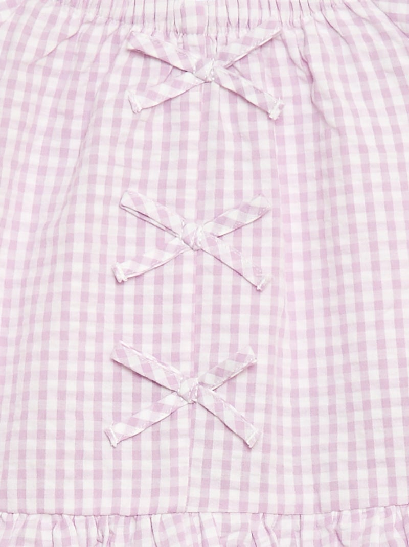 Ensemble top + pantalon avec détails en coton Violet - Kiabi