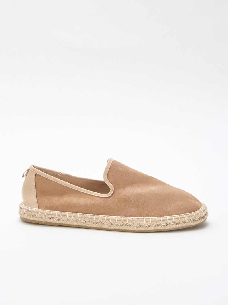 Espadrille en suédine à semelle plate Marron - Kiabi