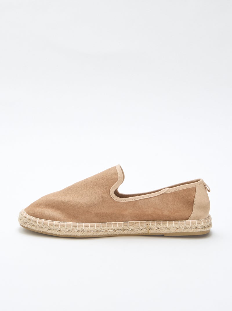 Espadrille en suédine à semelle plate Marron - Kiabi
