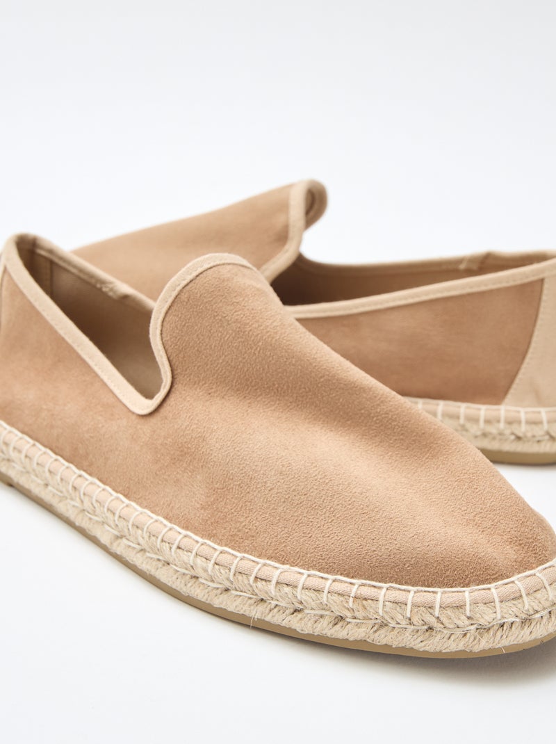 Espadrille en suédine à semelle plate Marron - Kiabi
