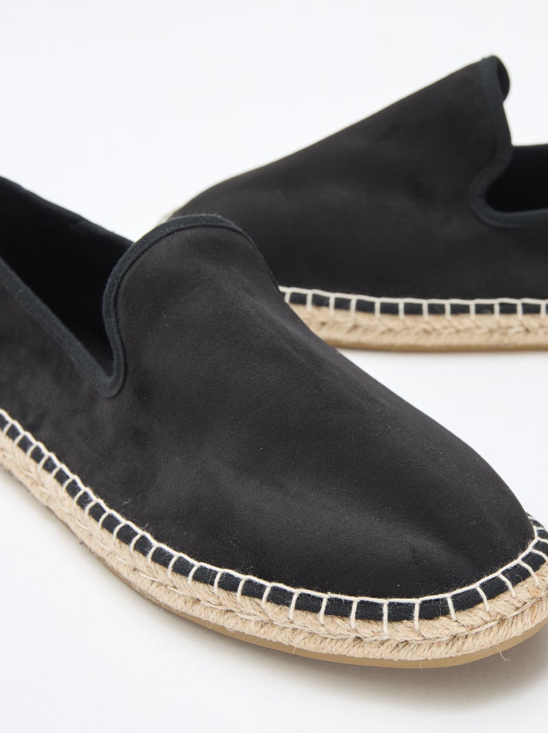 Espadrille en suédine à semelle plate Noir - Kiabi