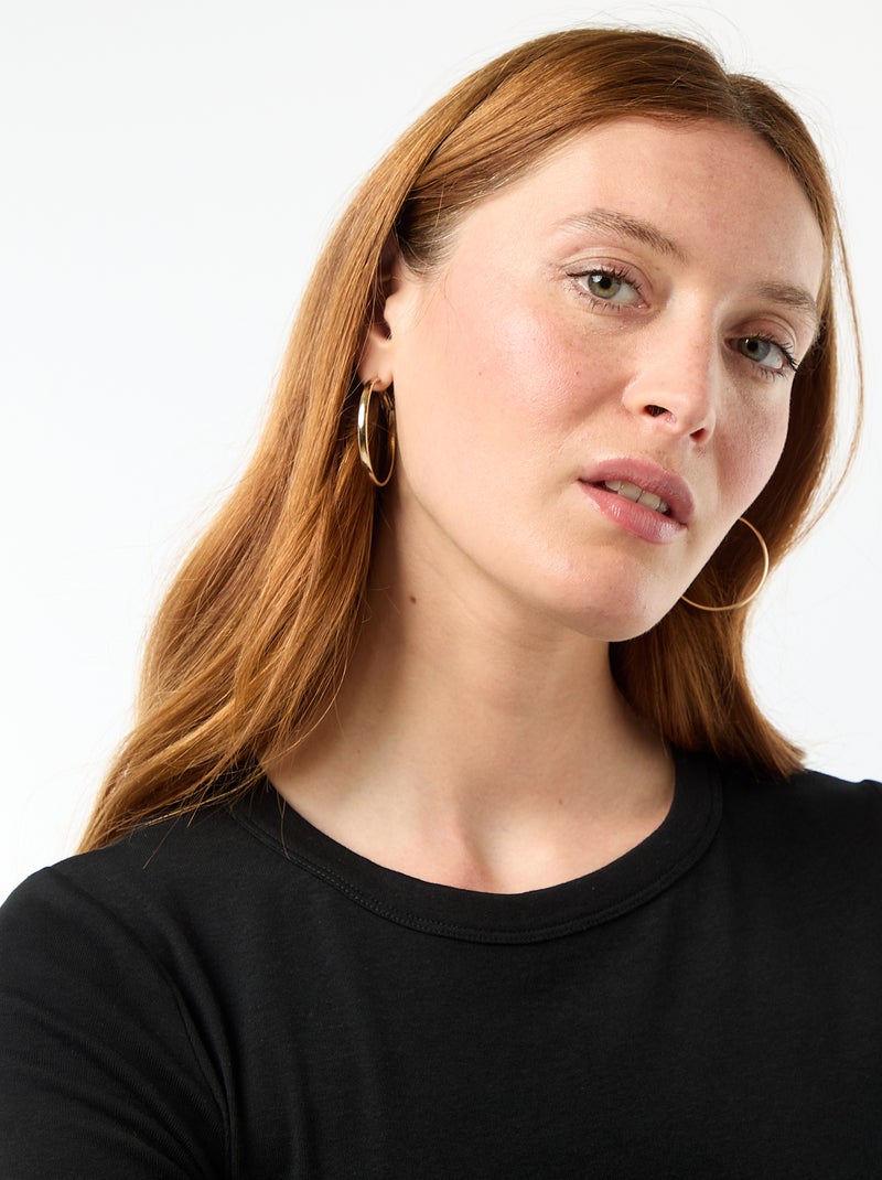 Essential Crop Top Tee Black - Kiabi