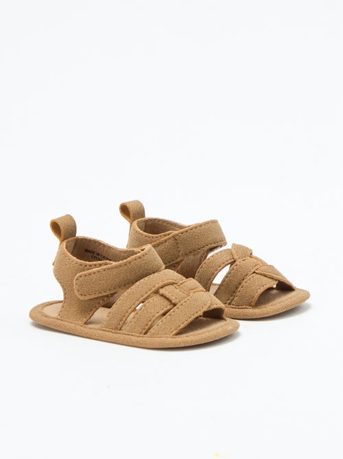 Fabric sandals with crossed straps - Kiabi