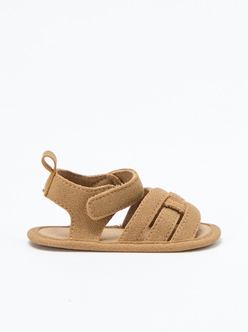 Fabric sandals with crossed straps - Kiabi