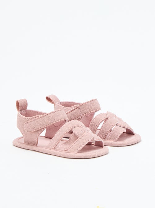 Fabric sandals with crossed straps - Kiabi