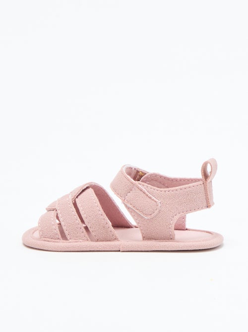 Fabric sandals with crossed straps - Kiabi