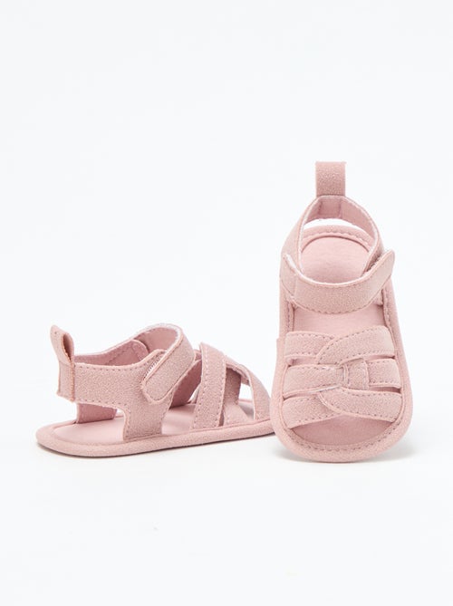Fabric sandals with crossed straps - Kiabi