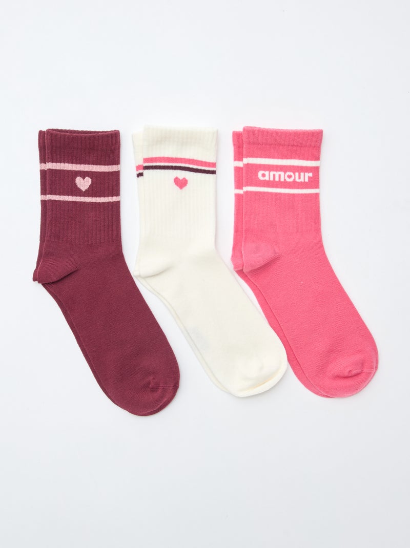 Fancy Ribbed Socks Red - Kiabi