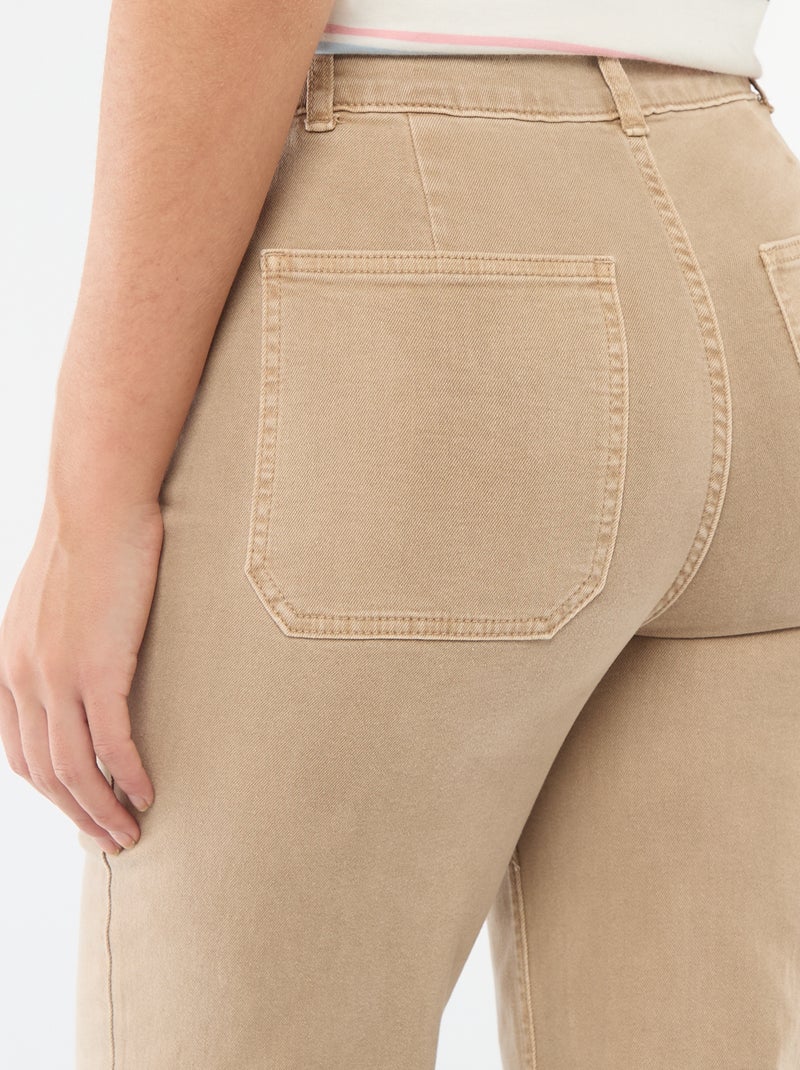 Farbenfrohe Wide-Leg Hose Beige - Kiabi