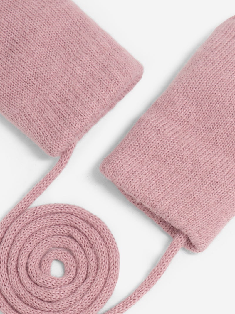 Fäustlinge mit Band Rosa - Kiabi