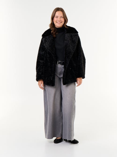 Faux Astrakhan Fur Coat - Kiabi