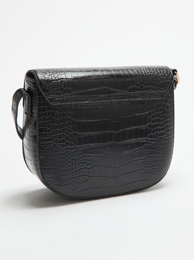 Faux Croc-Effect Handbag Black - Kiabi