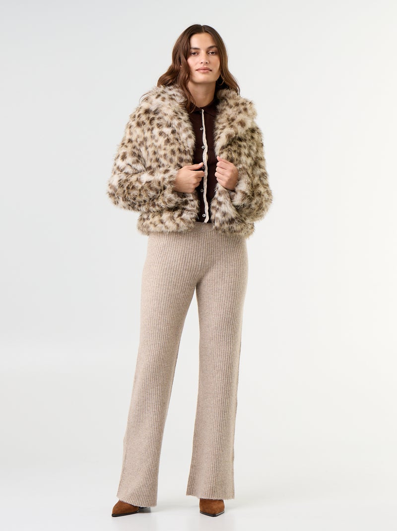 Faux Fur Jacket Brown - Kiabi