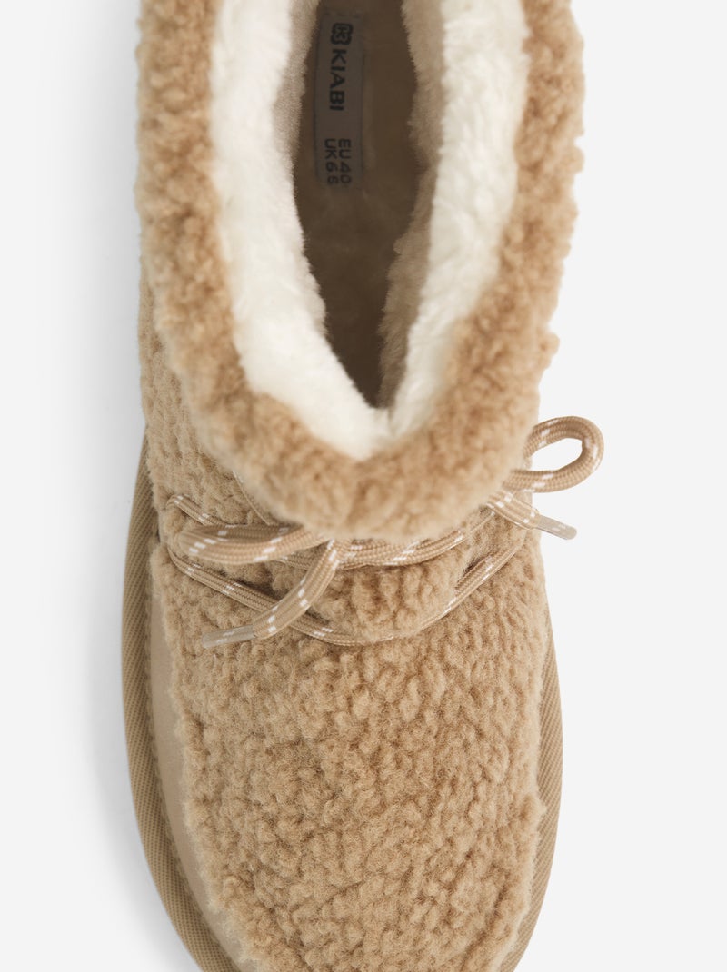 Faux Fur Lined Boots Brown - Kiabi
