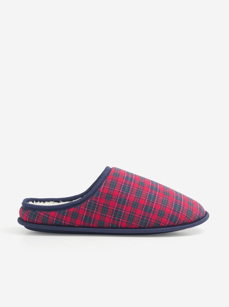 Faux Fur-Lined Mule Slippers Red - Kiabi