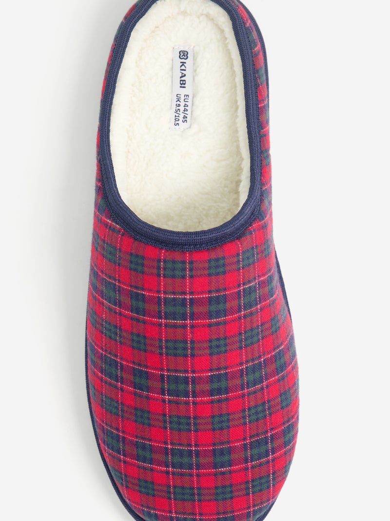 Faux Fur-Lined Mule Slippers Red - Kiabi