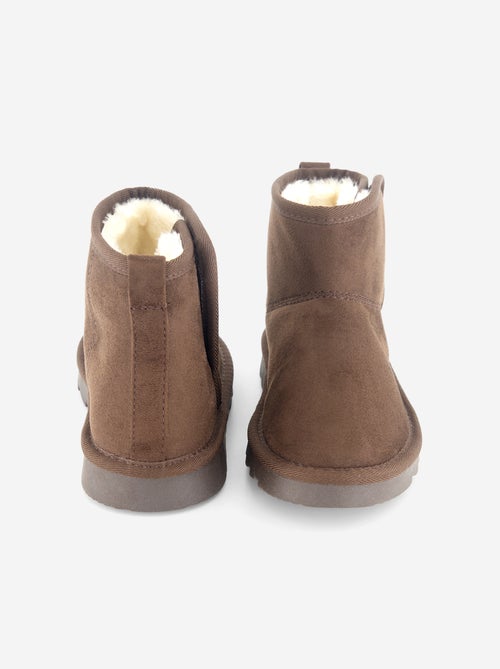 Faux fur-lined suede-effect boots - Kiabi
