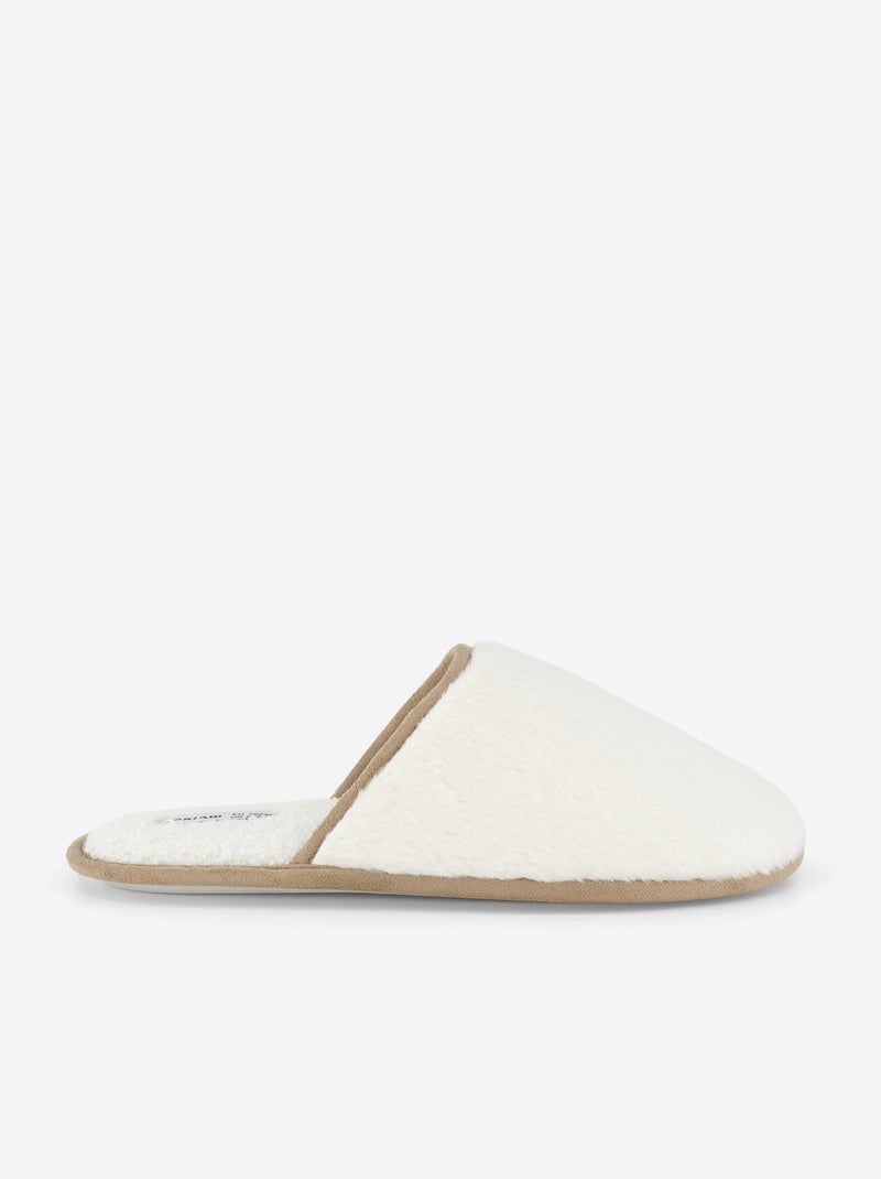 Faux Fur Mule Slippers Beige - Kiabi