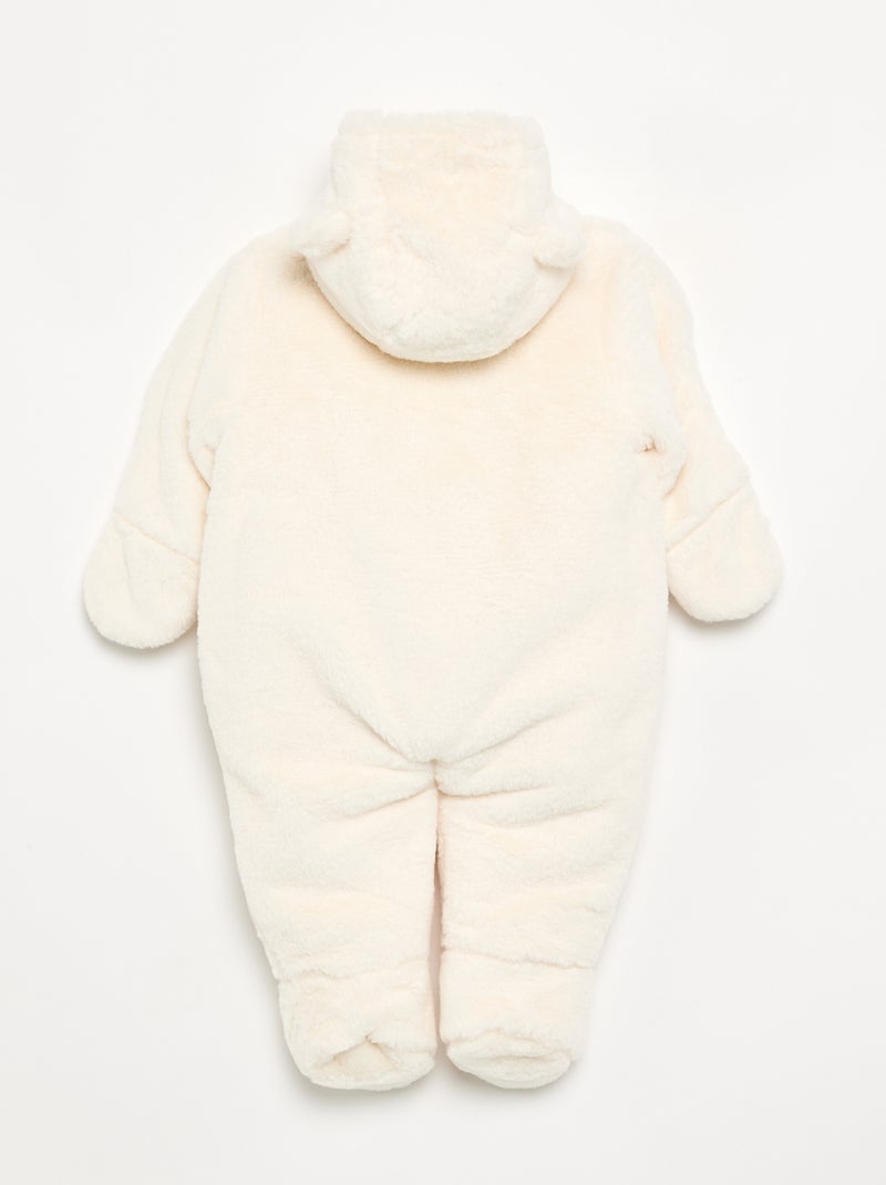 Faux Fur Pilot Jumpsuit White - Kiabi