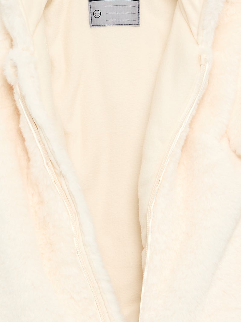 Faux Fur Pilot Jumpsuit White - Kiabi