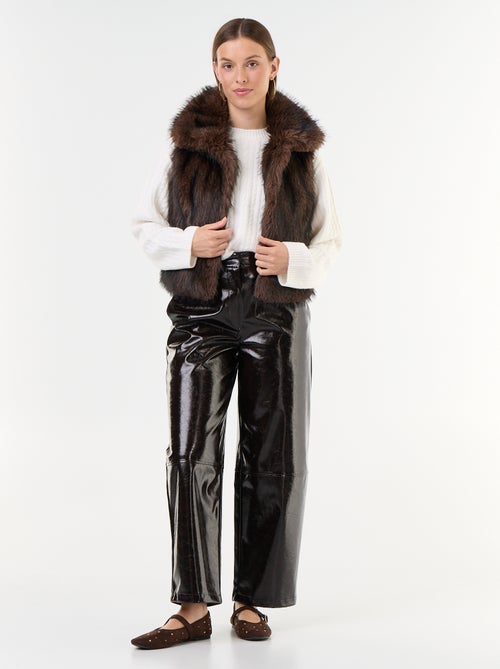 Faux fur sleeveless vest - Kiabi