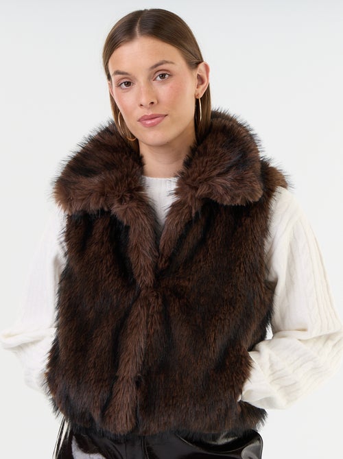 Faux fur sleeveless vest - Kiabi