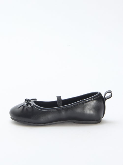 Faux Leather Ballerina Shoes with Strap - Kiabi