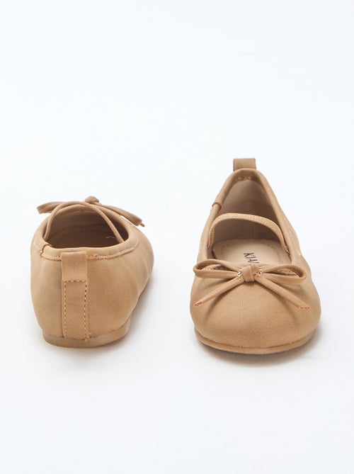 Faux Leather Ballerina Shoes with Strap - Kiabi