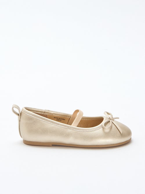 Faux Leather Ballerina Shoes with Strap - Kiabi