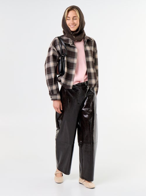 Faux Leather Barrel Pants - Kiabi