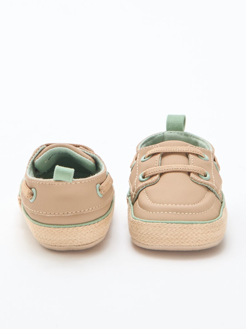 Faux Leather Boat Shoes Beige - Kiabi