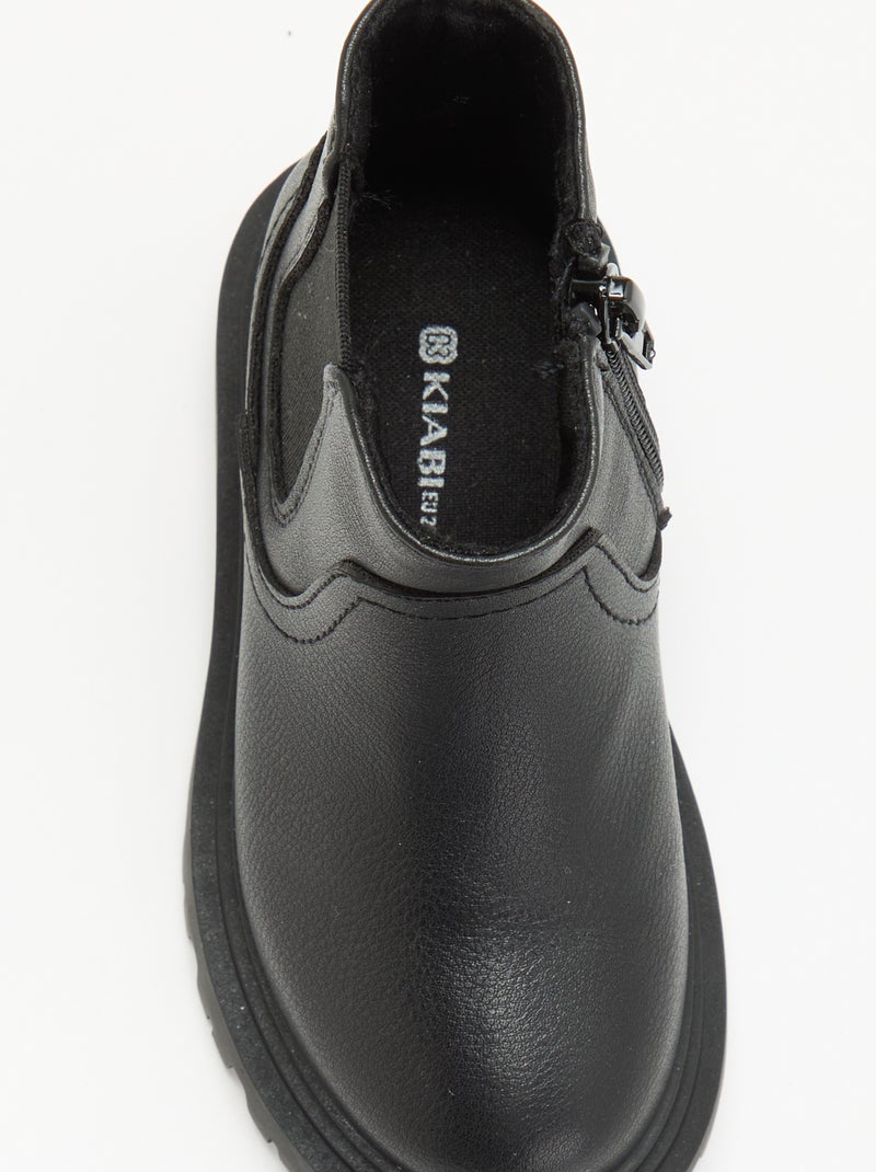 Faux Leather Boots Black - Kiabi