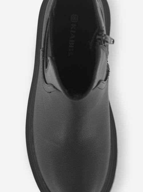 Faux leather boots with lug sole - Kiabi