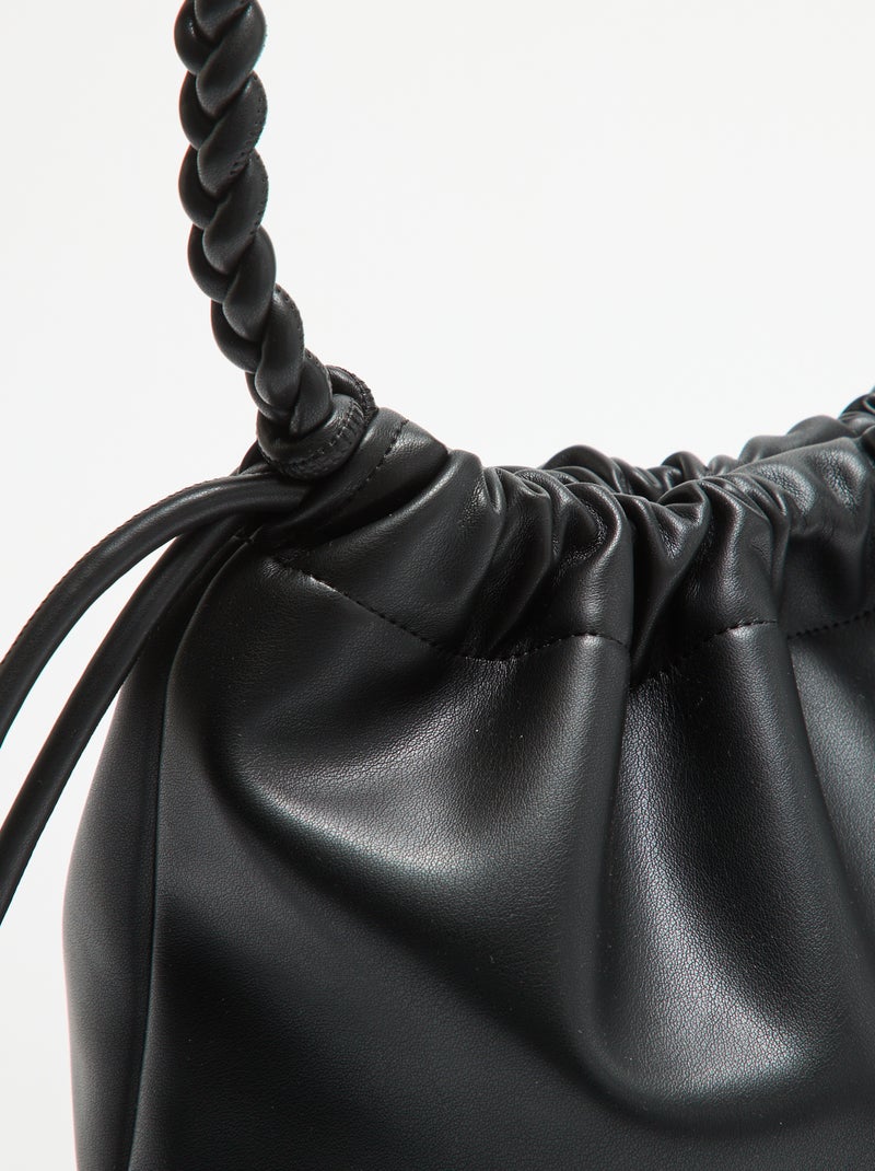 Faux Leather Bucket Bag Black - Kiabi