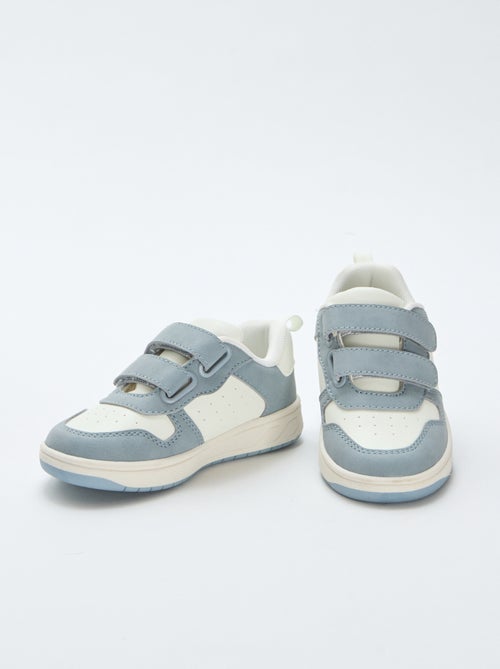 Faux Leather Sneakers with 2 Hook-and-Loop Straps - Kiabi