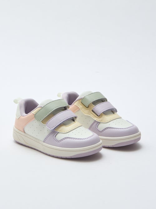 Faux Leather Sneakers with 2 Hook-and-Loop Straps - Kiabi
