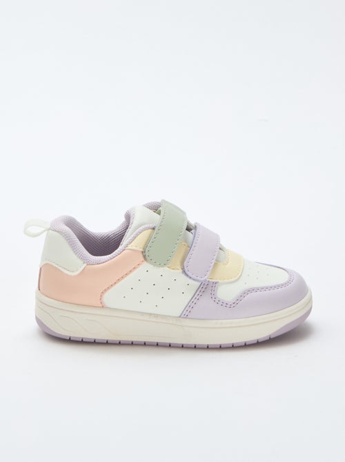Faux Leather Sneakers with 2 Hook-and-Loop Straps - Kiabi