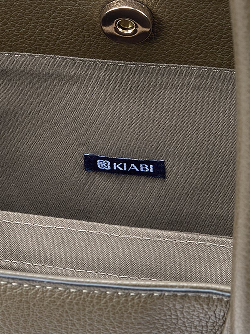 Faux Leather Tote Bag Khaki - Kiabi